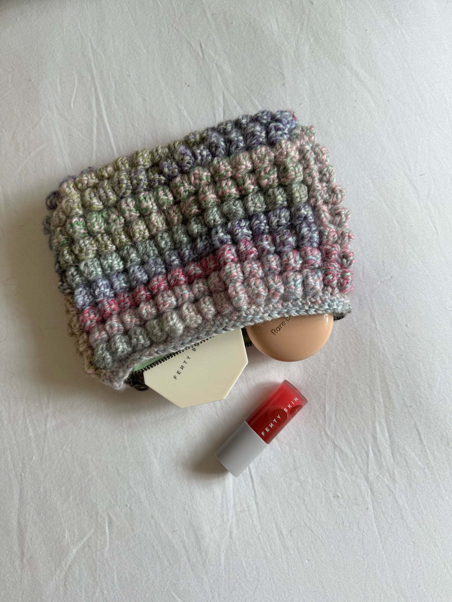 Pink & Blue chunky makeup bag