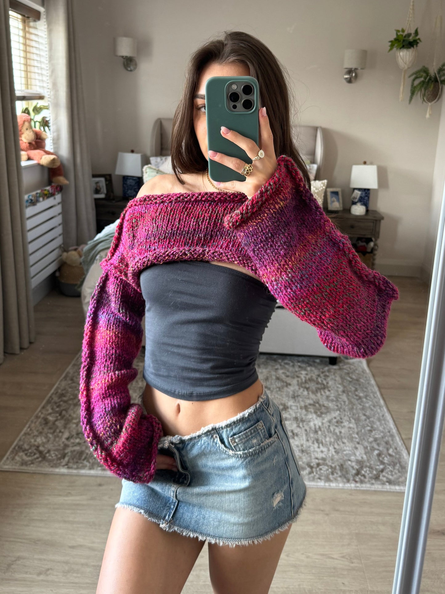 Dark Pink chunky shrug