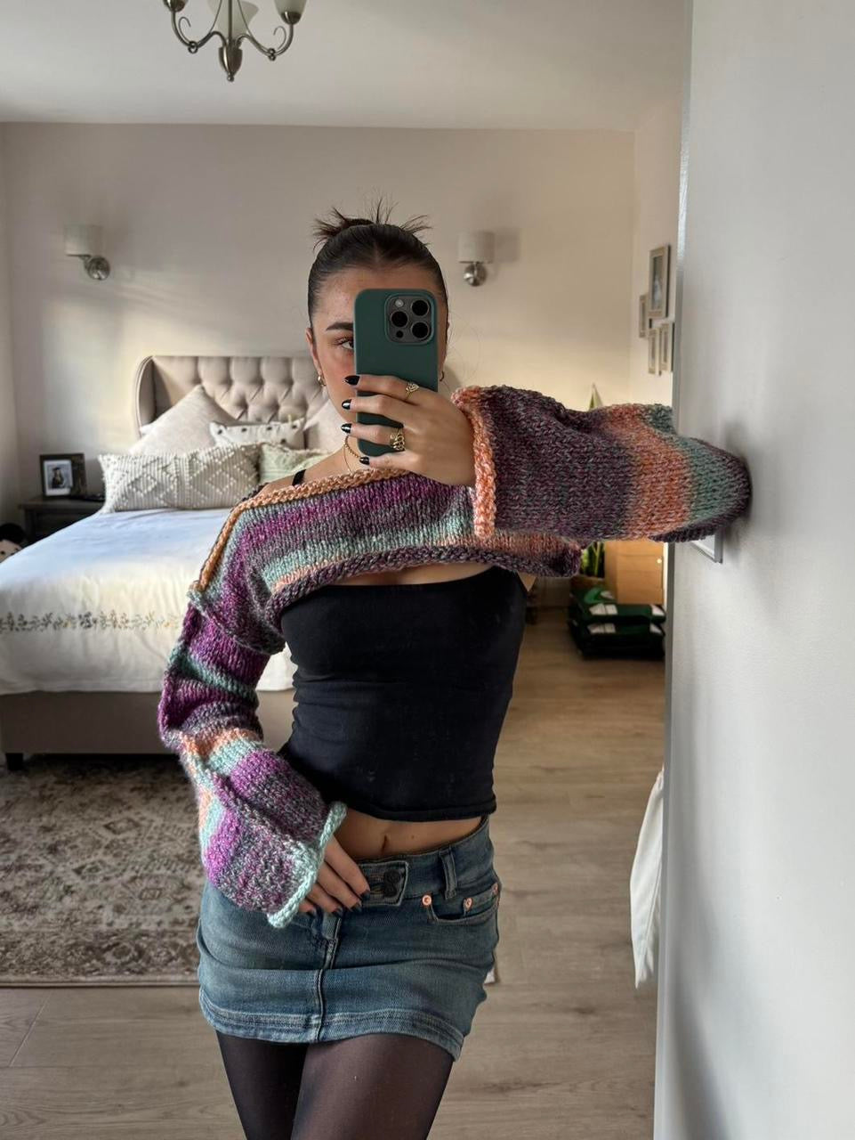 Purple & Orange chunky shrug