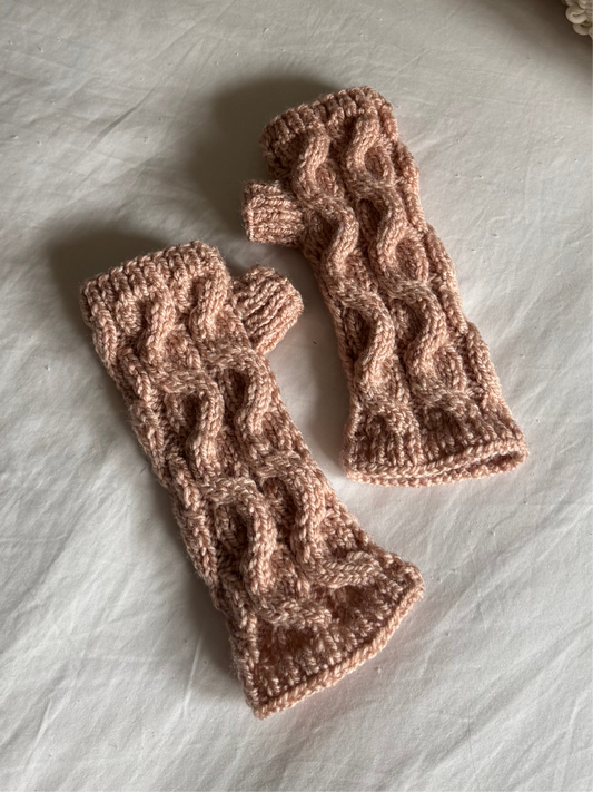 Soft Pink Fingerless Gloves