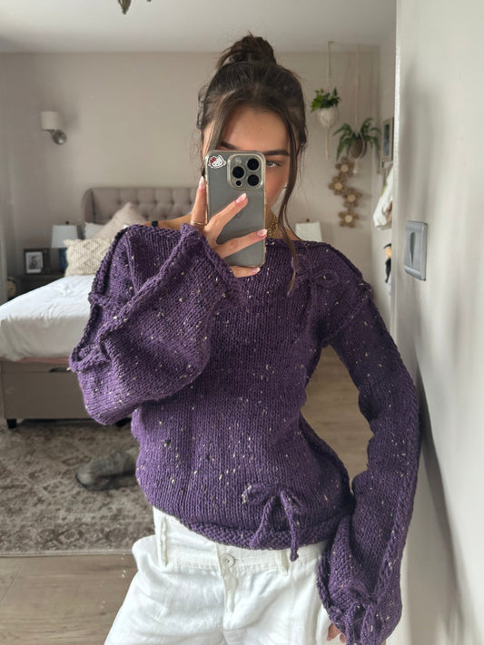 Purple Sweater with Bows