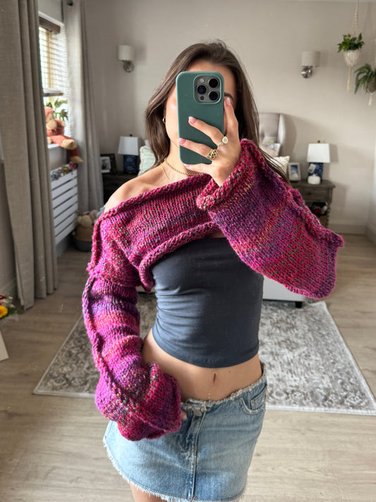 Dark Pink chunky shrug