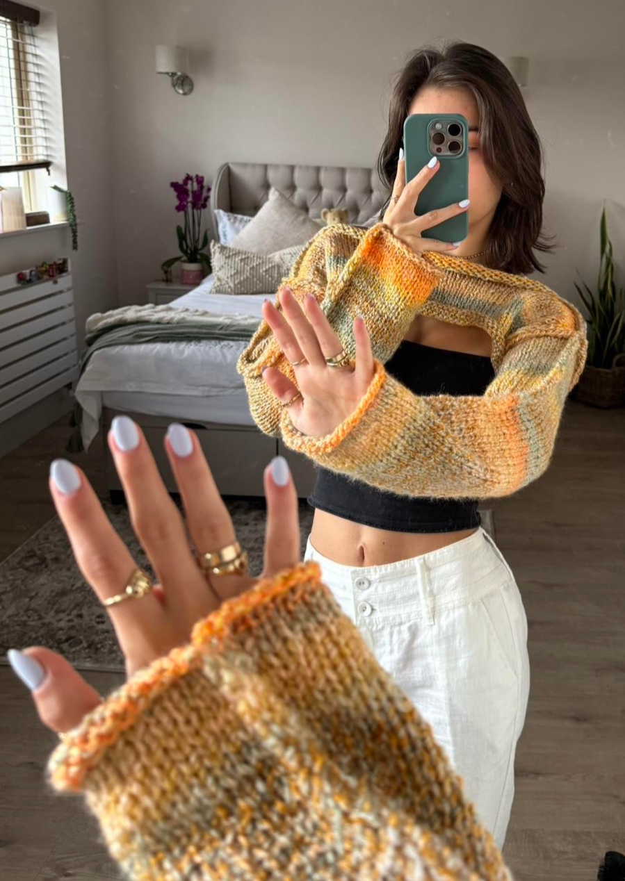 Orange and Yellow chunky shrug