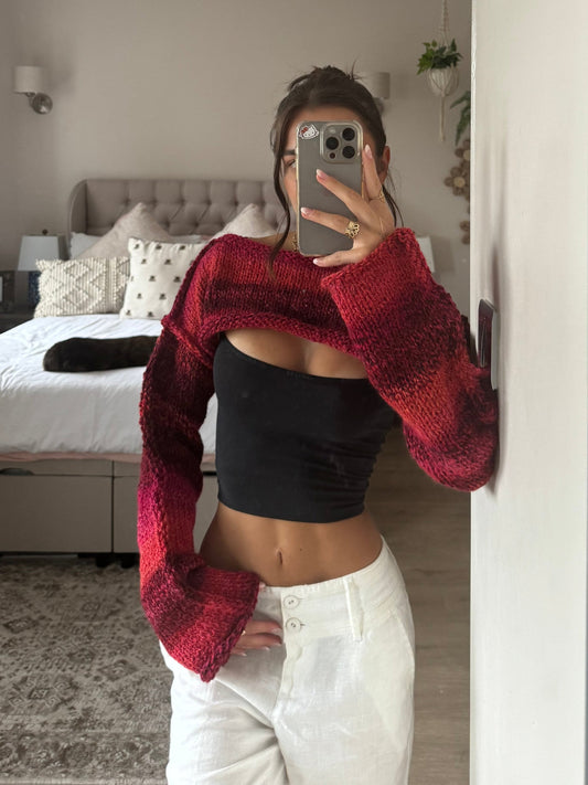 Red chunky shrug