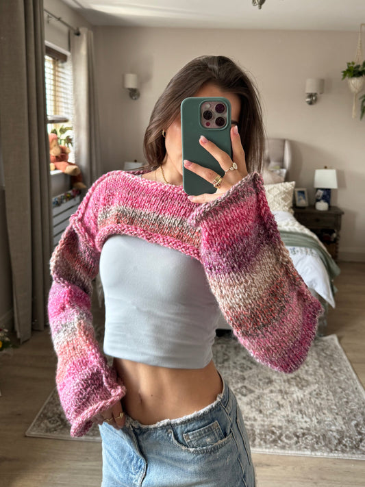 Pink chunky shrug